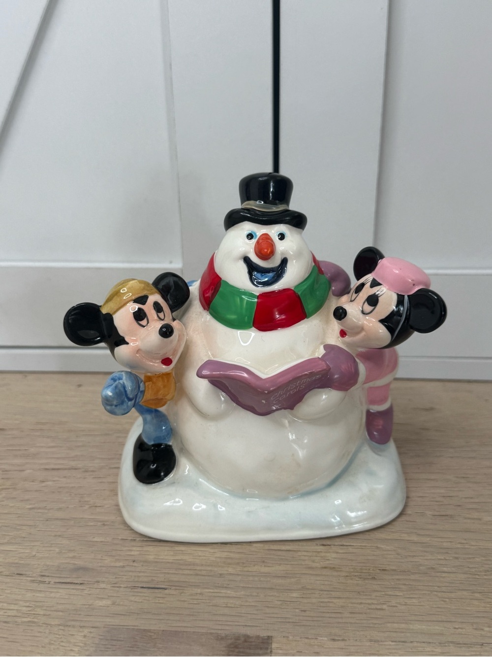 Vintage Walt Disney Schmid 1987 Merry Medley Mickey & Minnie Snowman Figurine